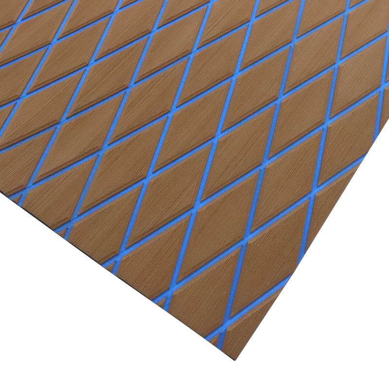 3M Self Adhesive EVA Foam Sheet - Light Brown and Blue Large Diamond Boat Flooring Marine Decking