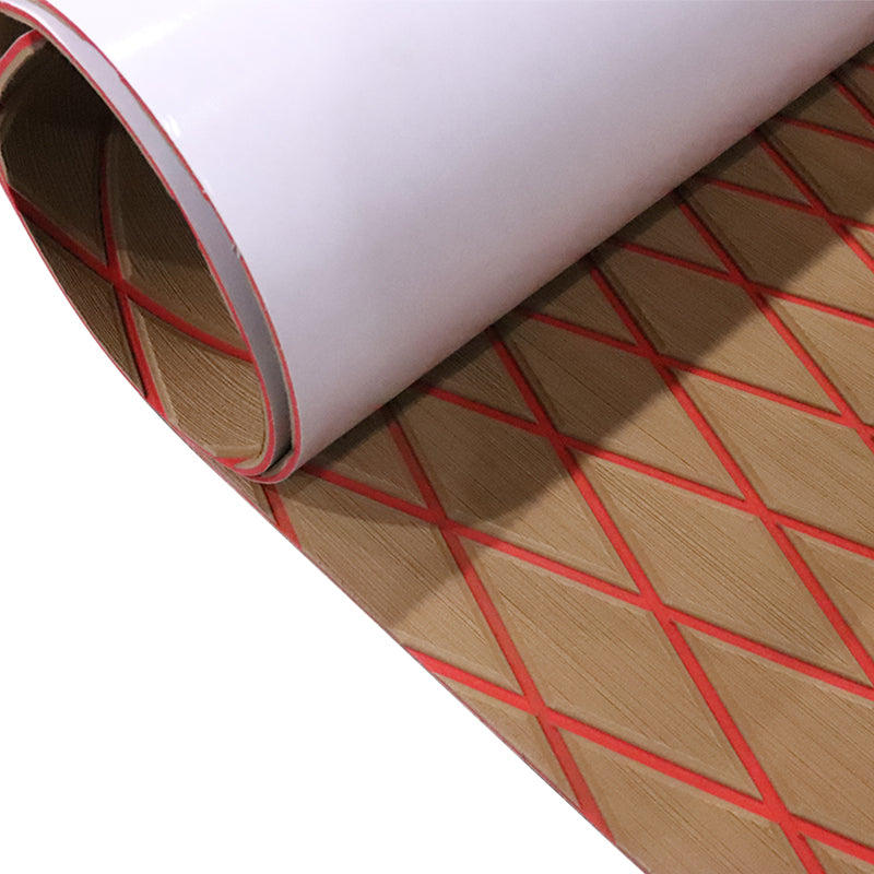 3M Self Adhesive EVA Foam Sheet - Light Brown and Red Large Diamond Boat Flooring Marine Decking HzKaiCun