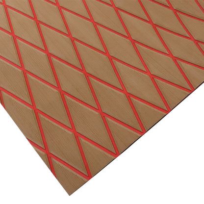 3M Self Adhesive EVA Foam Sheet - Light Brown and Red Large Diamond Boat Flooring Marine Decking HzKaiCun