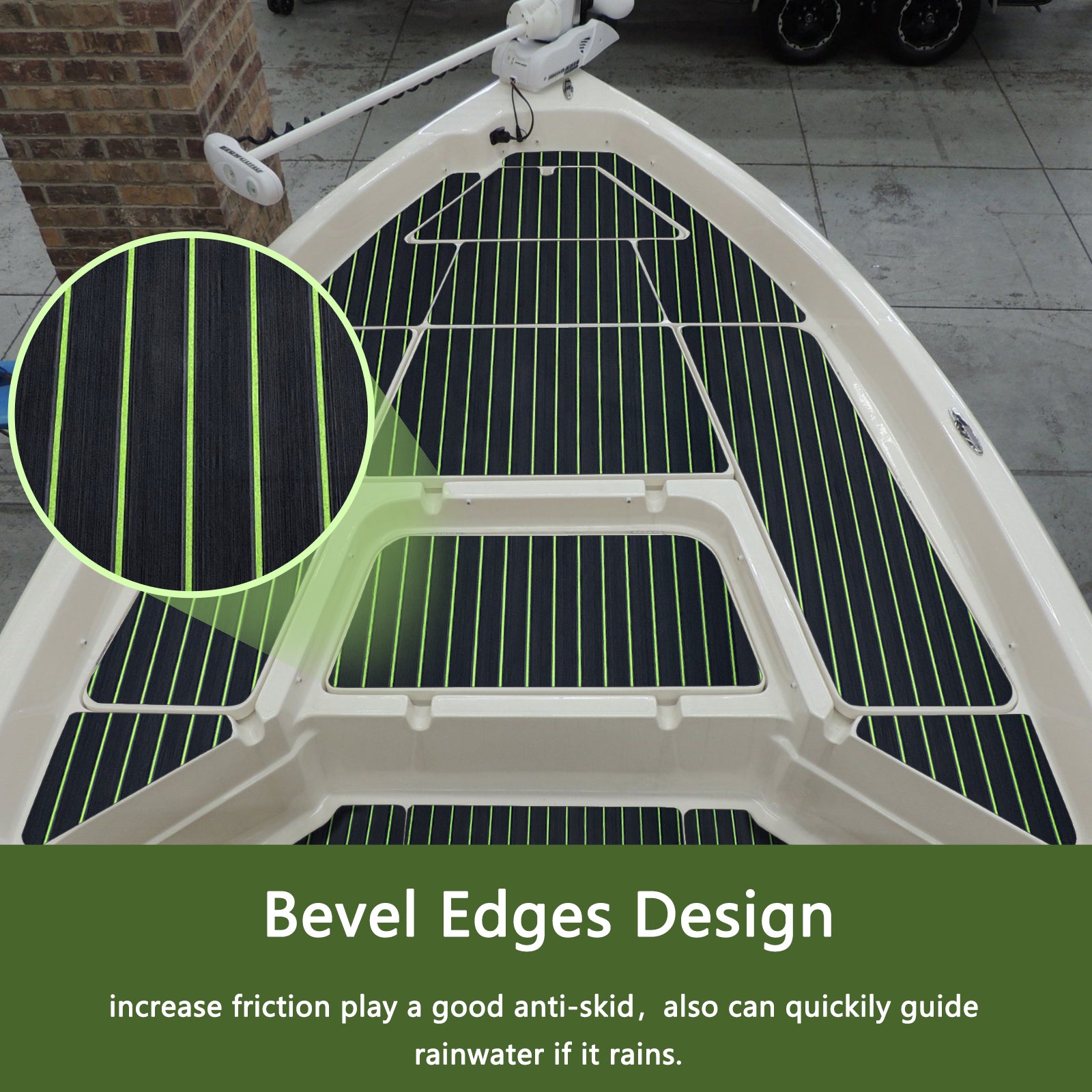 3M Self Adhesive EVA Foam Sheets - Black and Green U Groove Boat Flooring HzKaiCun