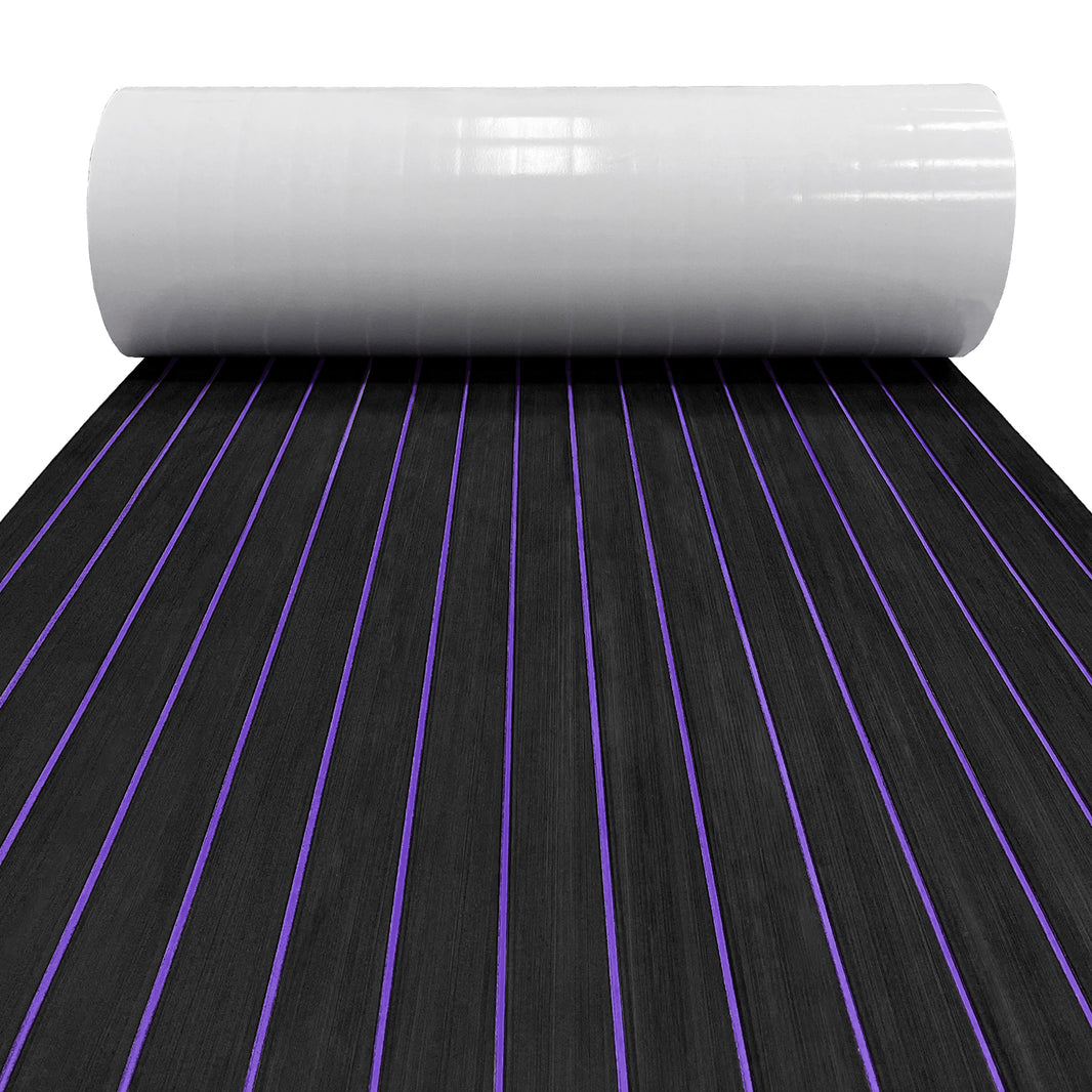 3M Self Adhesive EVA Foam Sheets - Black and Purple U Groove Boat Flooring HzKaiCun
