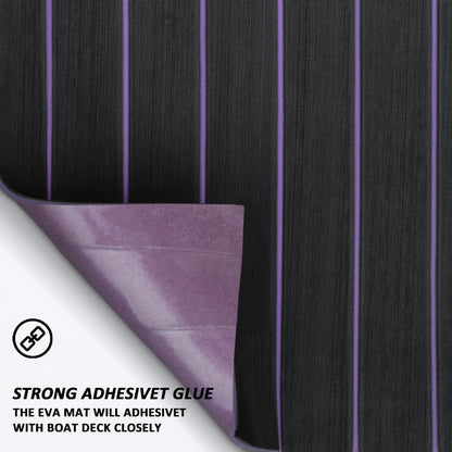 3M Self Adhesive EVA Foam Sheets - Black and Purple U Groove Boat Flooring HzKaiCun