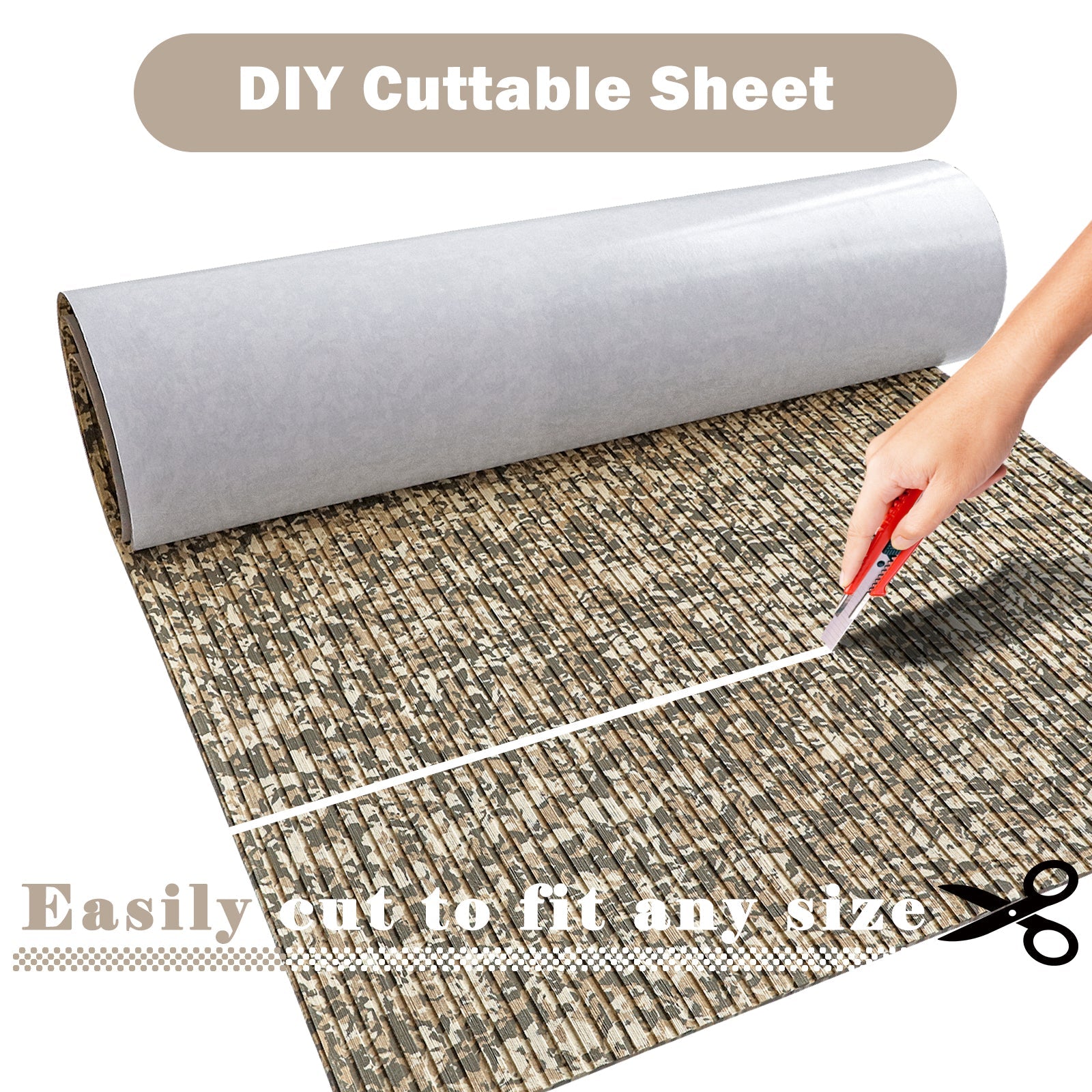 3M Self Adhesive EVA Foam Sheets - Desert Camo Deep Striped Groove Boat Flooring HzKaiCun