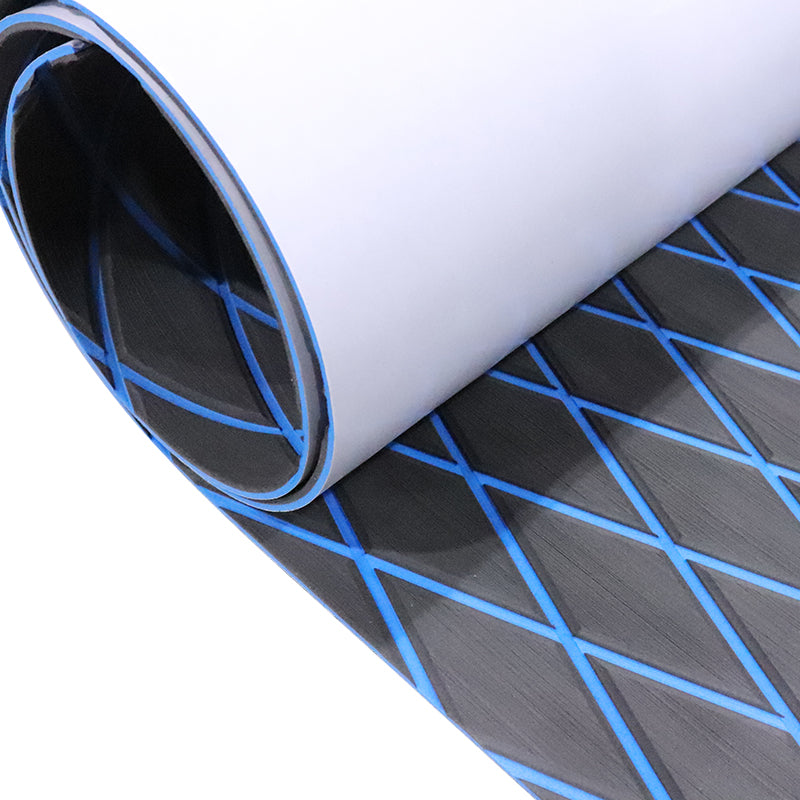 3M Self Adhesive EVA Foam Sheet - Dark Gray and Blue Large Diamond Boat Flooring Marine Decking HzKaiCun