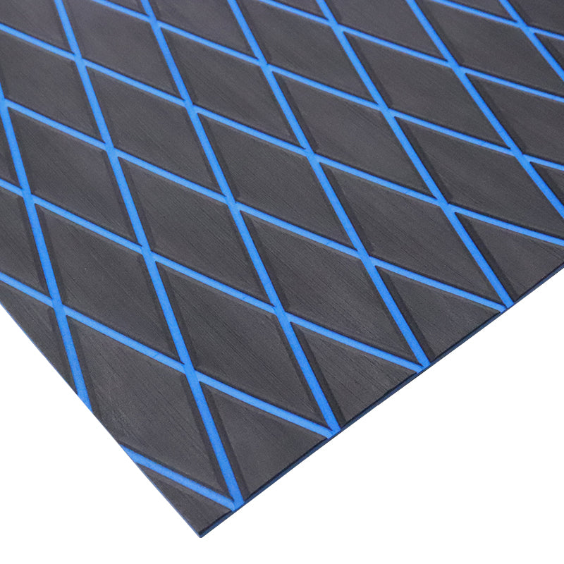 3M Self Adhesive EVA Foam Sheet - Dark Gray and Blue Large Diamond Boat Flooring Marine Decking