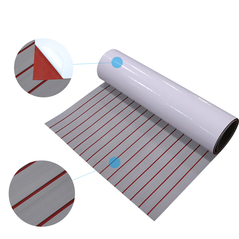 3M Self Adhesive EVA Foam Sheets - Light Gray and Red H Groove Boat Flooring HzKaiCun