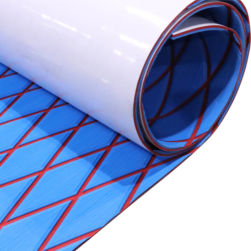 3M Self Adhesive EVA Foam Sheet - Blue and Red Large Diamond Boat Flooring Marine Decking HzKaiCun