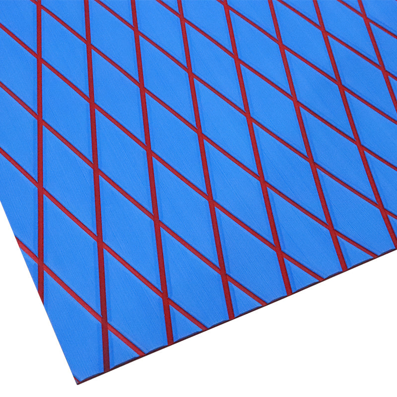 3M Self Adhesive EVA Foam Sheet - Blue and Red Large Diamond Boat Flooring Marine Decking HzKaiCun