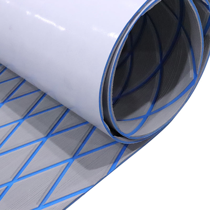 3M Self Adhesive EVA Foam Sheet - Light Gray and Dark Blue Large Diamond Boat Flooring Marine Decking HzKaiCun