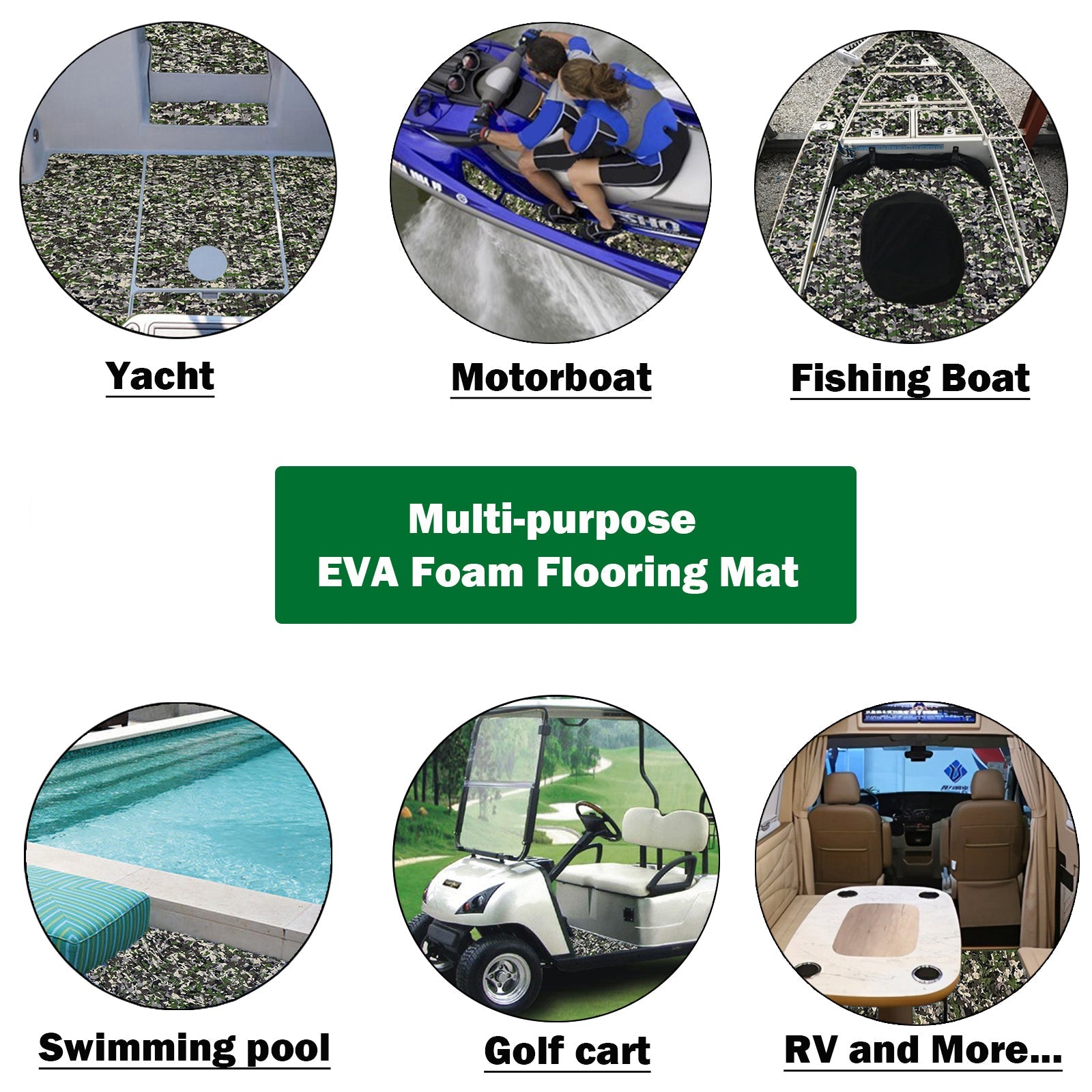 EVA Foam Sheets - Forest Camo Deep Striped Groove Boat Flooring HzKaiCun