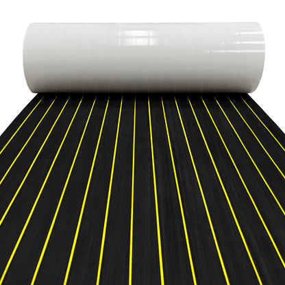 3M Self Adhesive EVA Foam Sheets - Black and Yellow U Groove Boat Flooring HzKaiCun