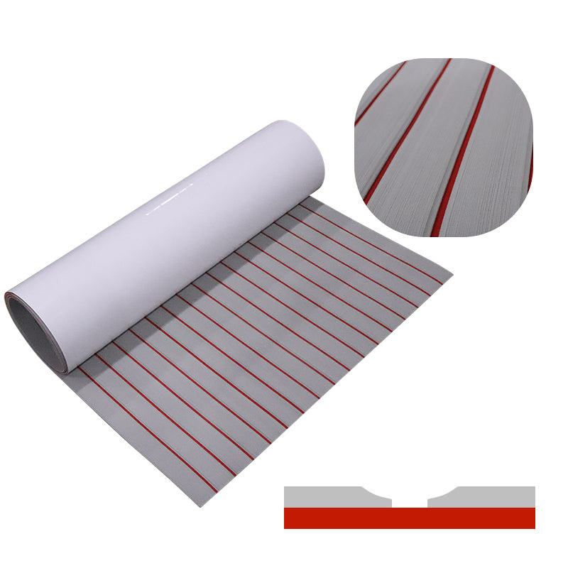3M Self Adhesive EVA Foam Sheets - Light Gray and Red U Groove Boat Flooring