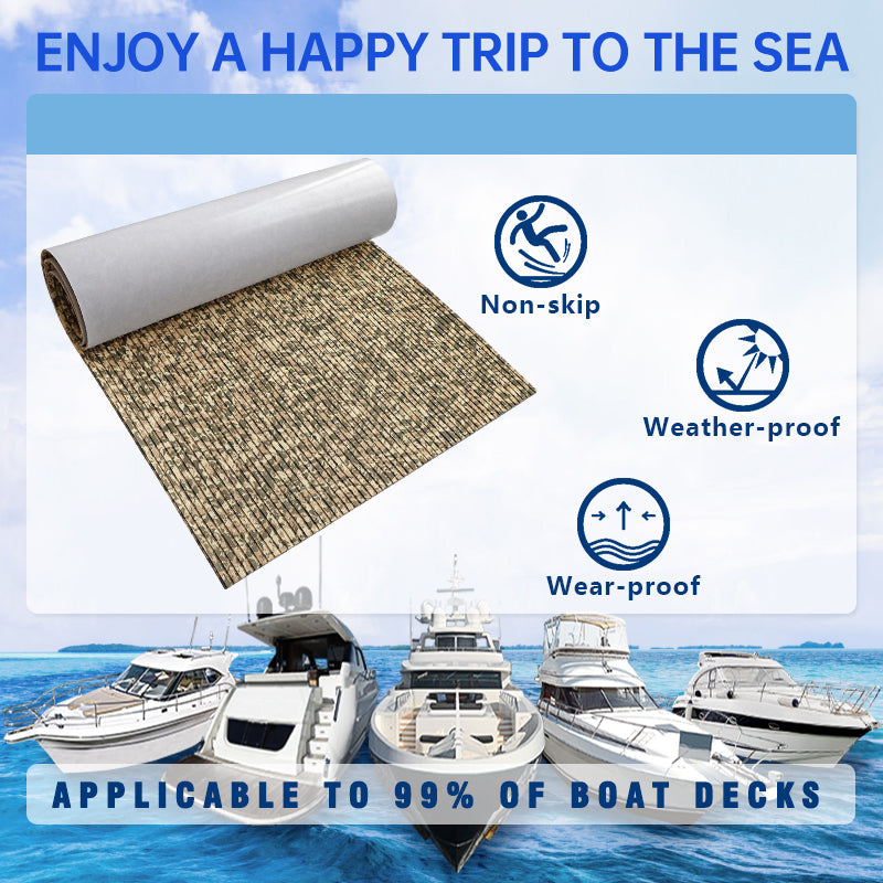 3M Self Adhesive EVA Foam Sheets - Desert Camo Deep Striped Groove Boat Flooring HzKaiCun
