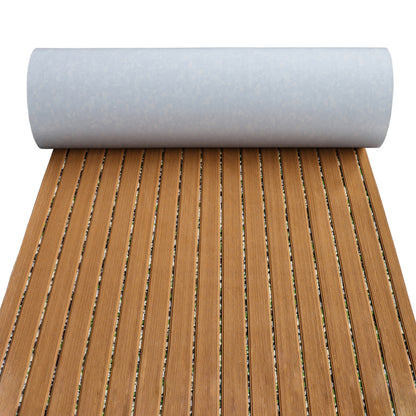 3M Self Adhesive EVA Foam Sheets - Light Brown and Forest Camo Faux Teak U Groove Boat Flooring HzKaiCun