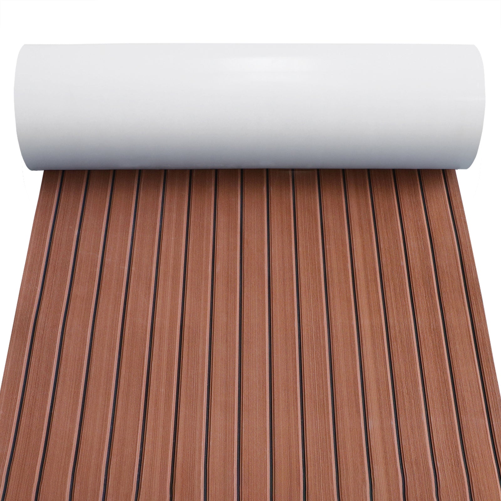 3M Self Adhesive EVA Foam Sheets - Dark Brown and Black Faux Teak U Groove Boat Flooring HzKaiCun