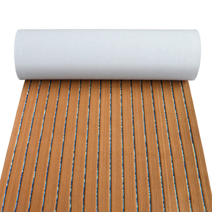 3M Self Adhesive EVA Foam Sheets - Light Brown and Ocean Camo Faux Teak U Groove Boat Flooring HzKaiCun