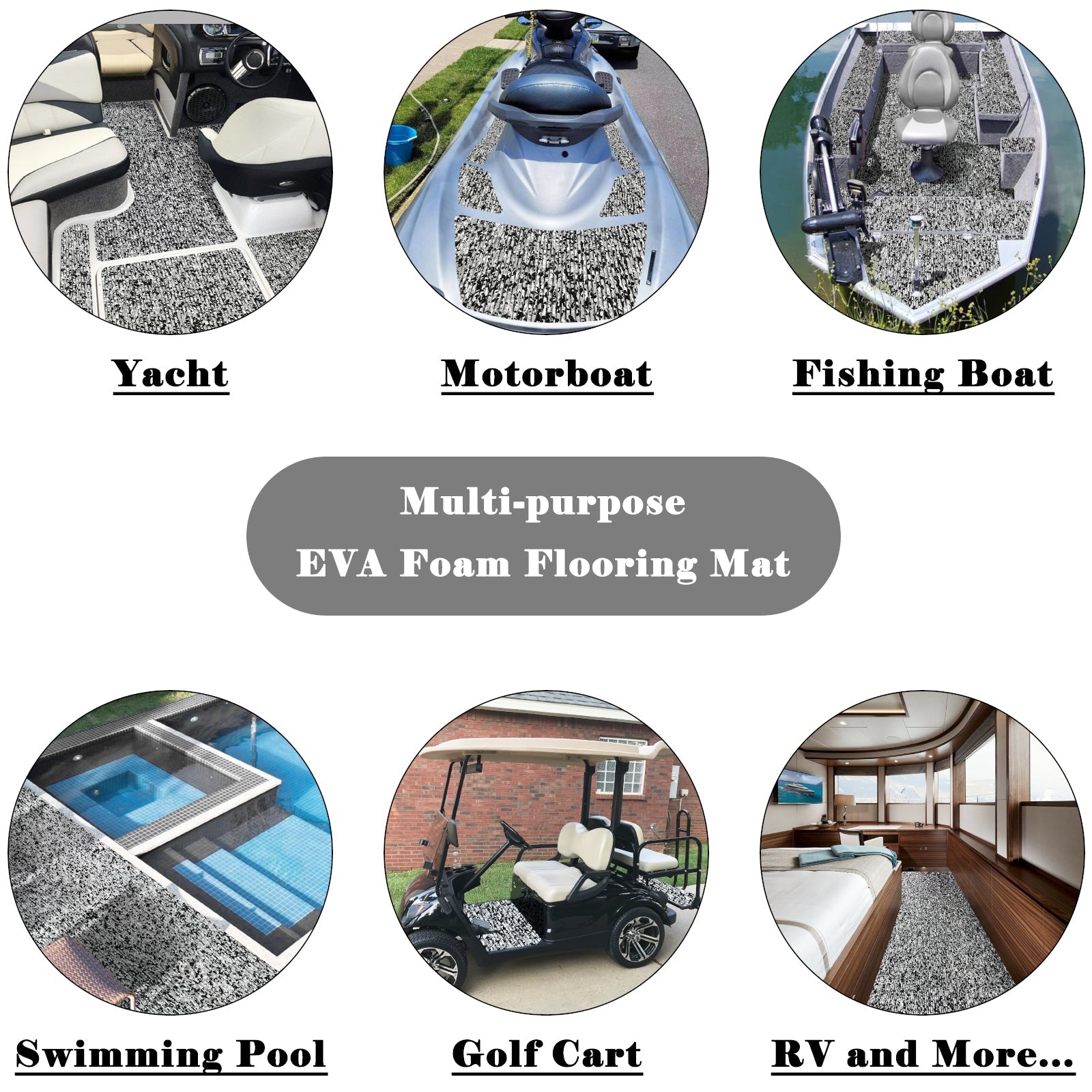 EVA Foam Sheets - Snow Camo Deep Striped Groove Boat Flooring HzKaiCun