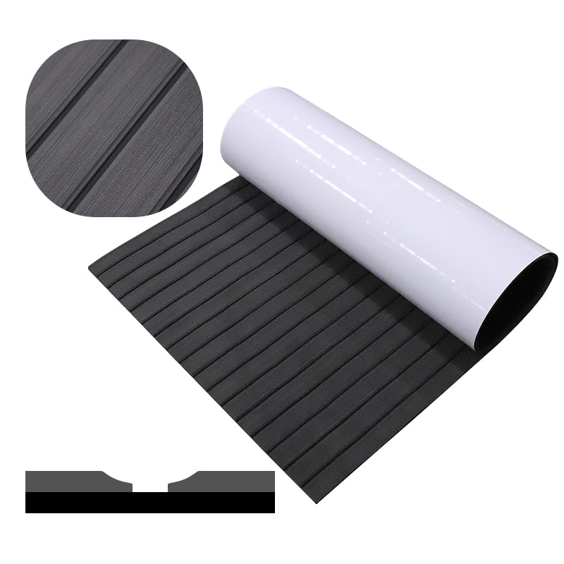3M Self Adhesive EVA Foam Sheets - Dark Gray and Black U Groove Boat Flooring