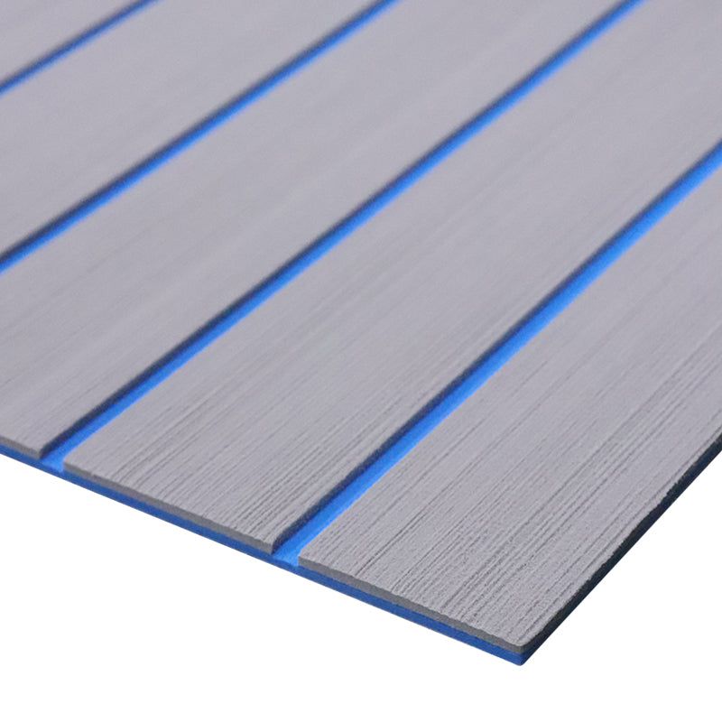 3M Self Adhesive EVA Foam Sheets - Light Gray and Dark Blue H Groove Boat Flooring