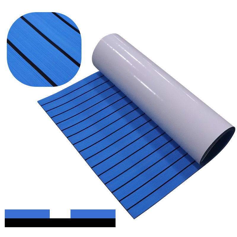 3M Self Adhesive EVA Foam Sheets - Blue and Black H Groove Boat Flooring