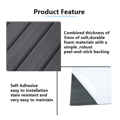 3M Self Adhesive EVA Foam Sheets - Dark Gray and Black U Groove Boat Flooring HzKaiCun