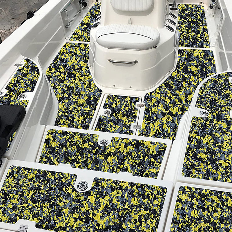 EVA Foam Sheets - Yellow Camo Deep Striped Groove Boat Flooring HzKaiCun