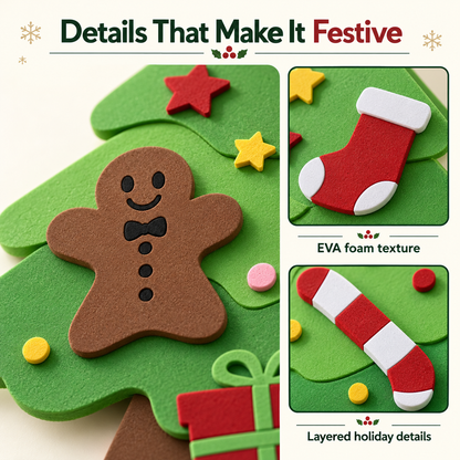 HzKaiCun DIY Christmas Tree Wall Decor – Self-Adhesive EVA Foam Kit