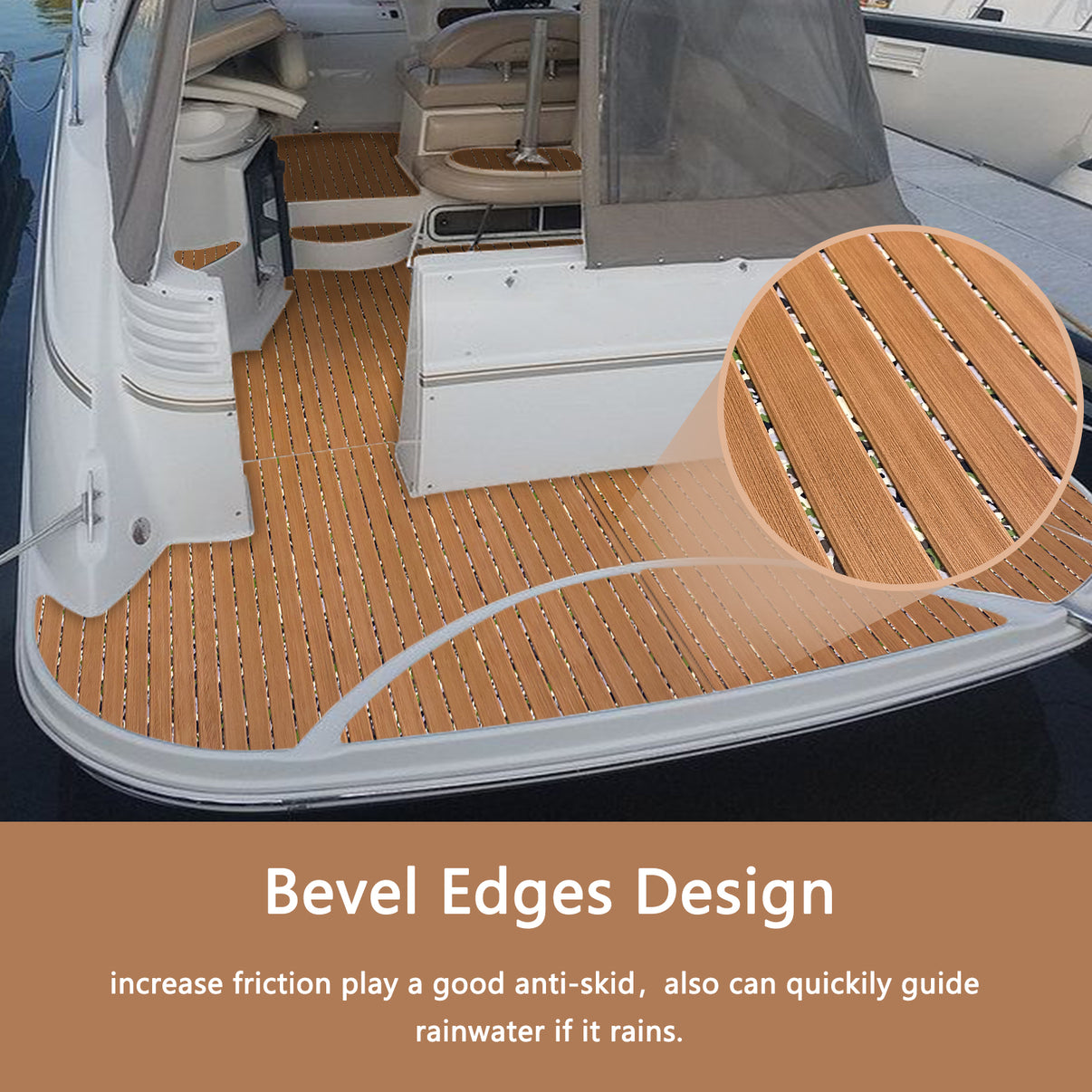 3M Self Adhesive EVA Foam Sheets - Light Brown and Forest Camo Faux Teak U Groove Boat Flooring HzKaiCun