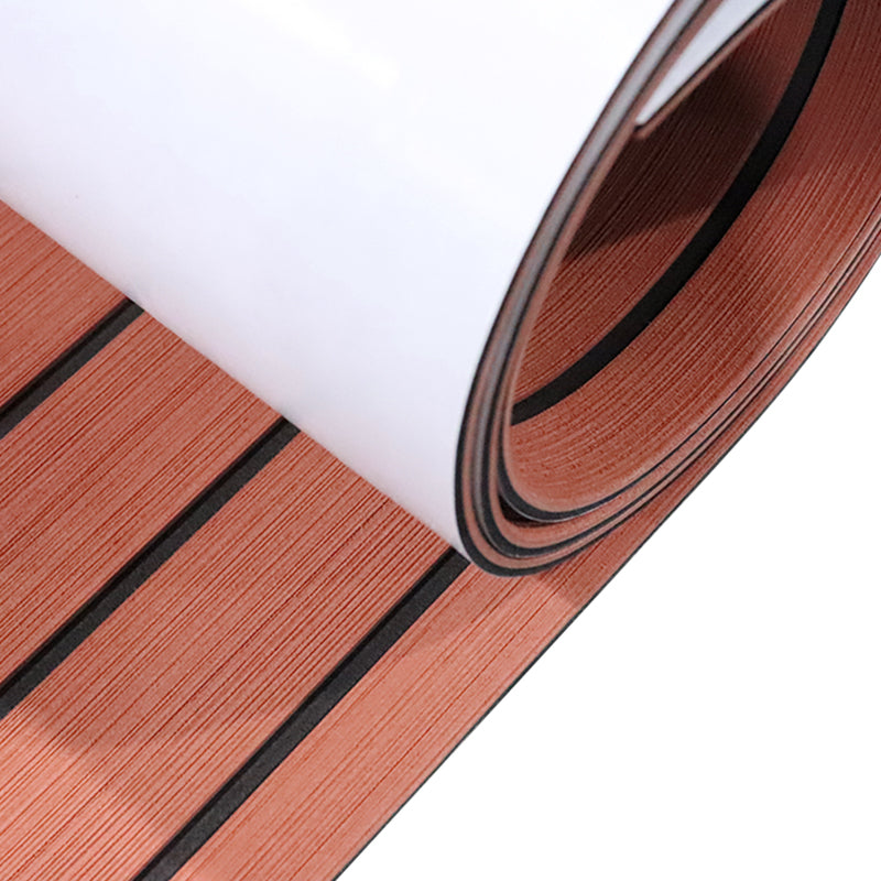 3M Self Adhesive EVA Foam Sheets - Dark Brown and Black Faux Teak H Groove Boat Flooring HzKaiCun