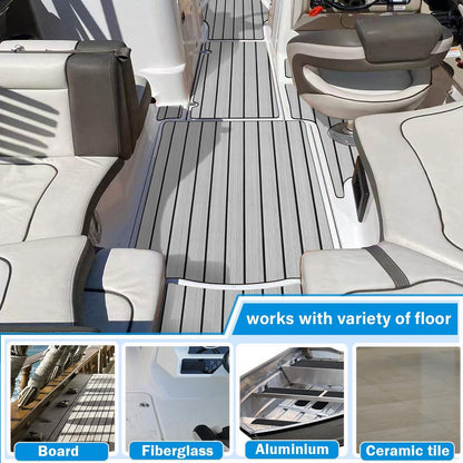 3M Self Adhesive EVA Foam Sheets - Light Gray and Black H Groove Boat Flooring HzKaiCun