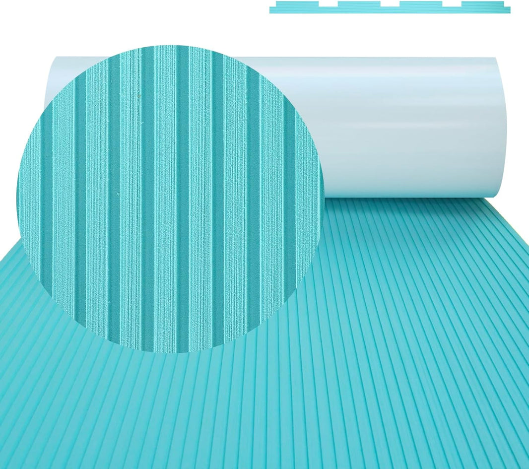 3M Self Adhesive EVA Foam Sheets - Light Blue Deep Striped Groove Boat Flooring HzKaiCun