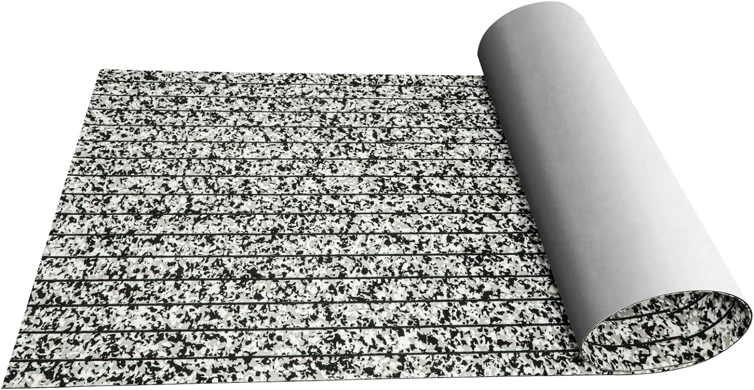 3M Self Adhesive EVA Foam Sheets - Snow Camo and Black H Groove Boat Flooring