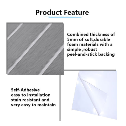 3M Self Adhesive EVA Foam Sheets - Light Gray and White H Groove Boat Flooring HzKaiCun