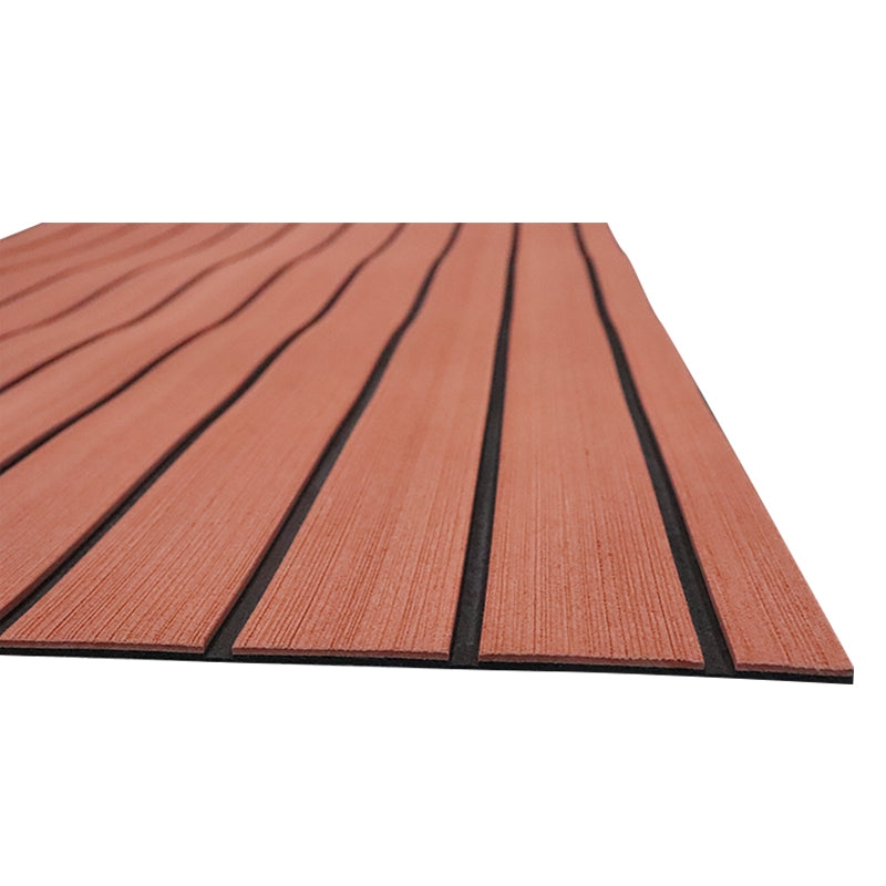 3M Self Adhesive EVA Foam Sheets - Dark Brown and Black Faux Teak H Groove Boat Flooring