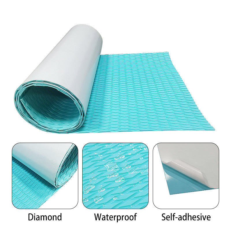 3M Self Adhesive EVA Foam Sheets - Light Blue Small Diamond Boat Flooring Marine Decking HzKaiCun