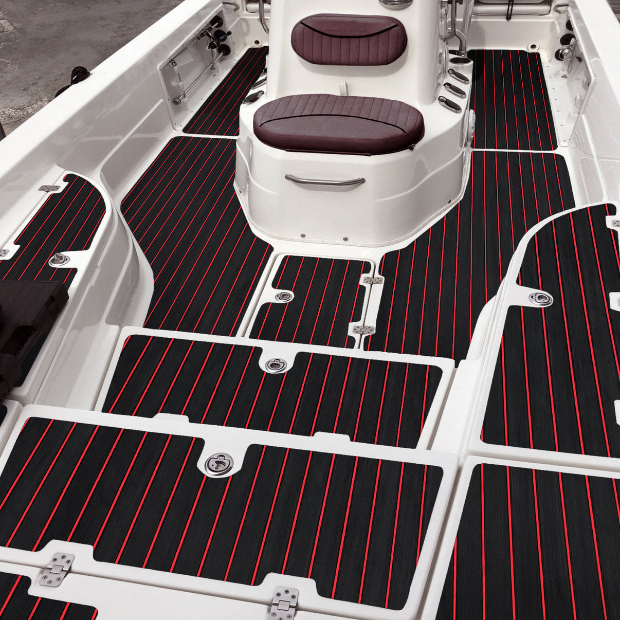 3M Self Adhesive EVA Foam Sheets - Black and Red U Groove Boat Flooring HzKaiCun