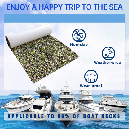 3M Self Adhesive EVA Foam Sheets - Forest Camo Deep Striped Groove Boat Flooring HzKaiCun
