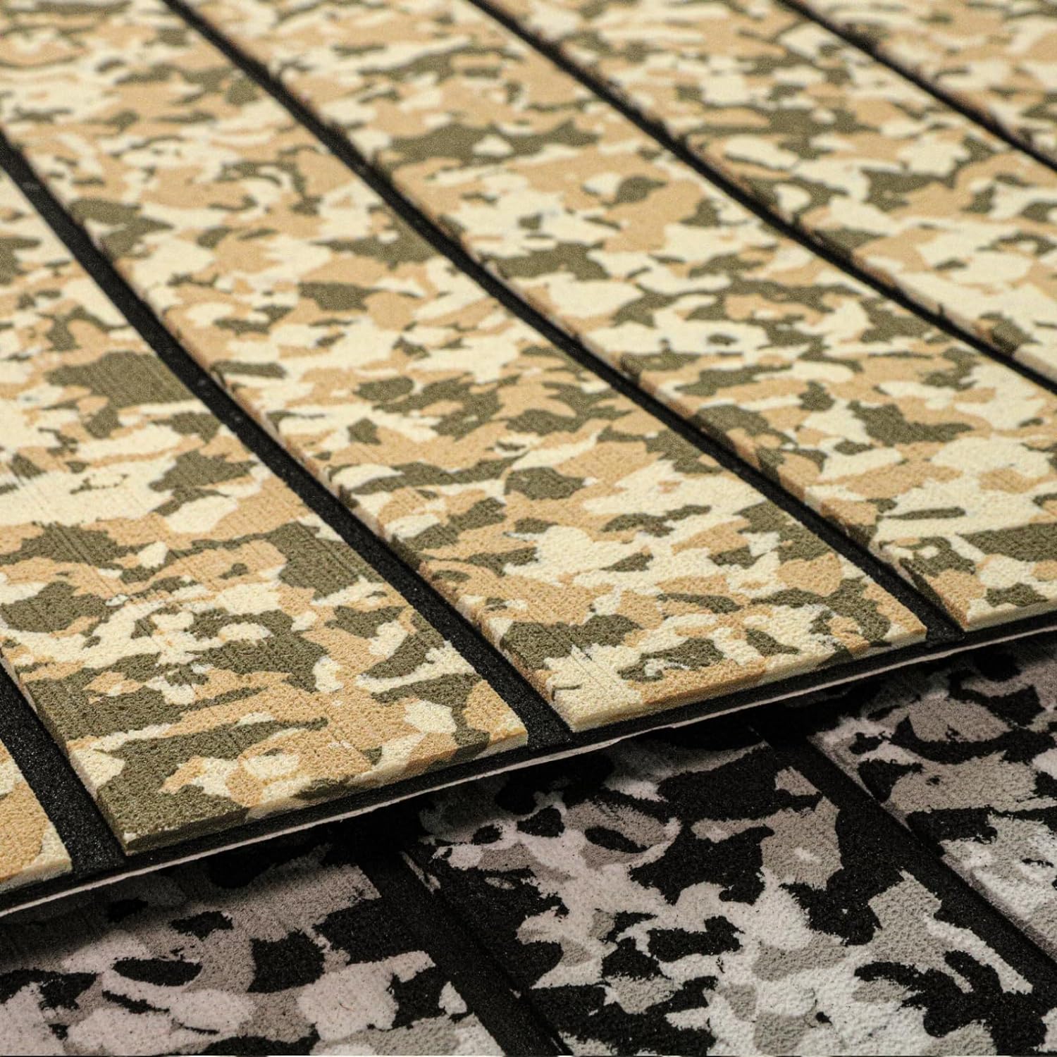 3M Self Adhesive EVA Foam Sheets - Desert Camo and Black H Groove Boat Flooring