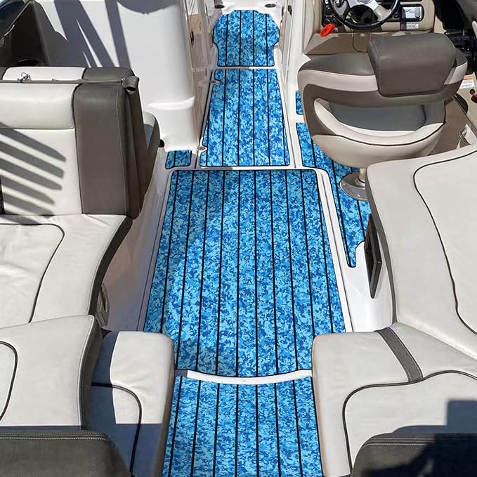 3M Self Adhesive EVA Foam Sheets - Ocean Camo and Black H Groove Boat Flooring