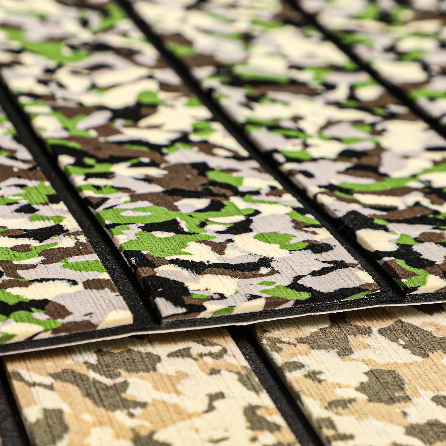 3M Self Adhesive EVA Foam Sheets - Forest Camo and Black H Groove Boat Flooring