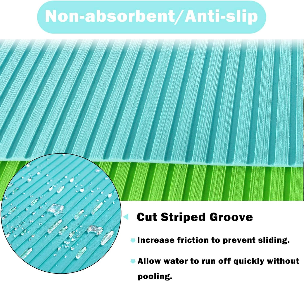 3M Self Adhesive EVA Foam Sheets - Light Blue Deep Striped Groove Boat Flooring HzKaiCun