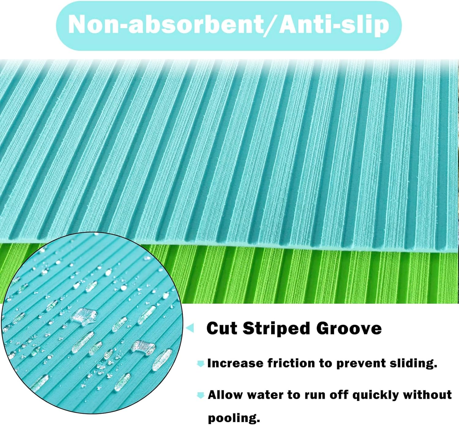 3M Self Adhesive EVA Foam Sheets - Light Blue Deep Striped Groove Boat Flooring HzKaiCun