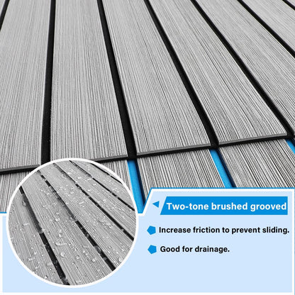 3M Self Adhesive EVA Foam Sheets - Light Gray and Black H Groove Boat Flooring HzKaiCun