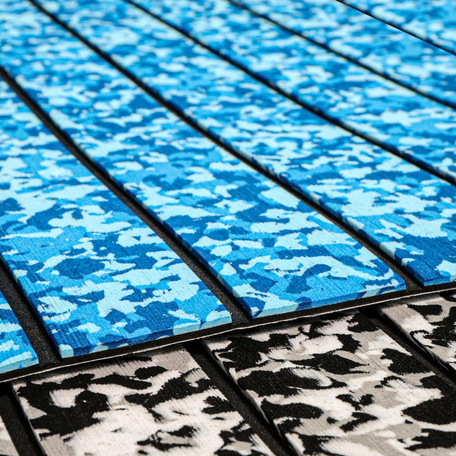 3M Self Adhesive EVA Foam Sheets - Ocean Camo and Black H Groove Boat Flooring