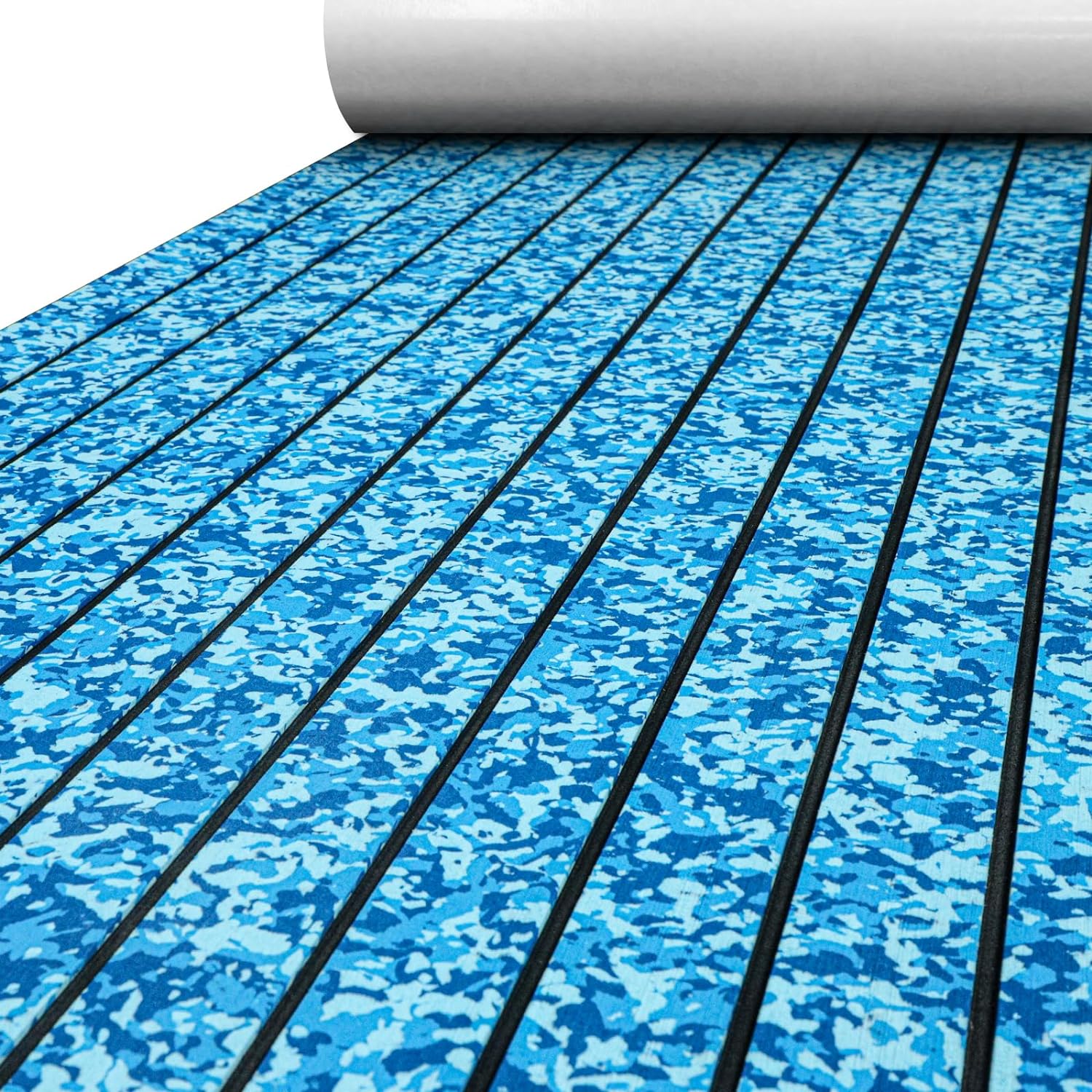 3M Self Adhesive EVA Foam Sheets - Ocean Camo and Black H Groove Boat Flooring