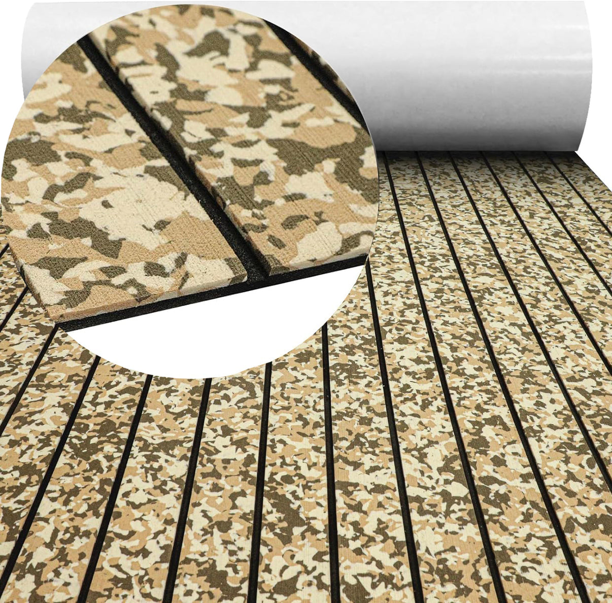 3M Self Adhesive EVA Foam Sheets - Desert Camo and Black H Groove Boat Flooring HzKaiCun