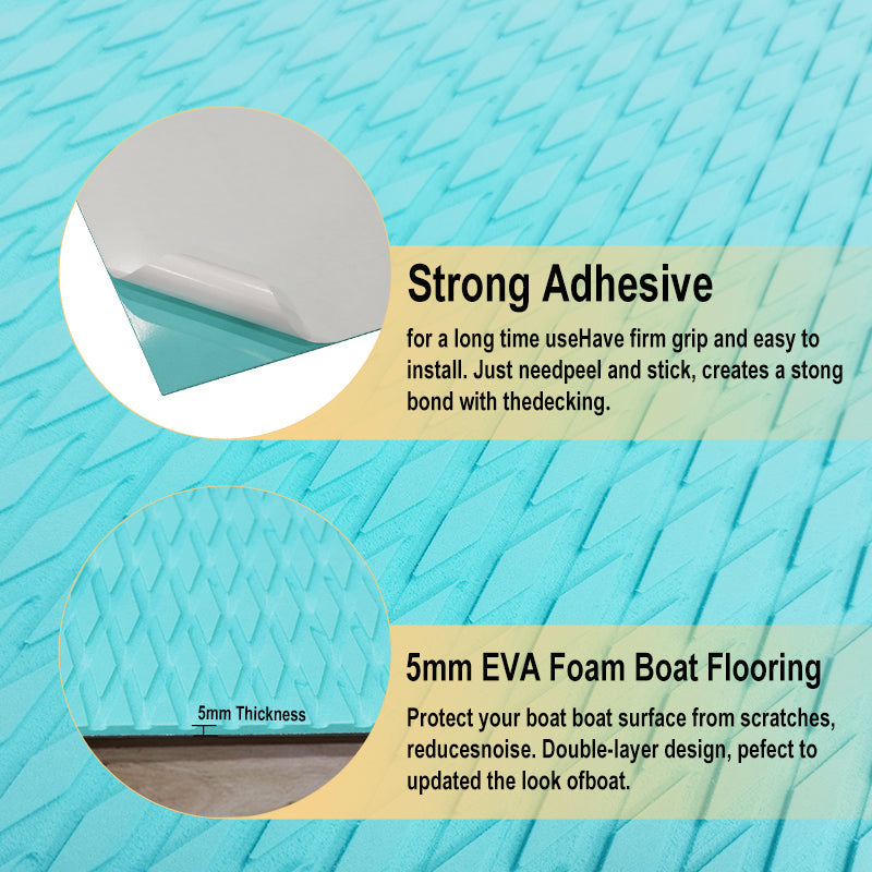 3M Self Adhesive EVA Foam Sheets - Light Blue Small Diamond Boat Flooring Marine Decking HzKaiCun