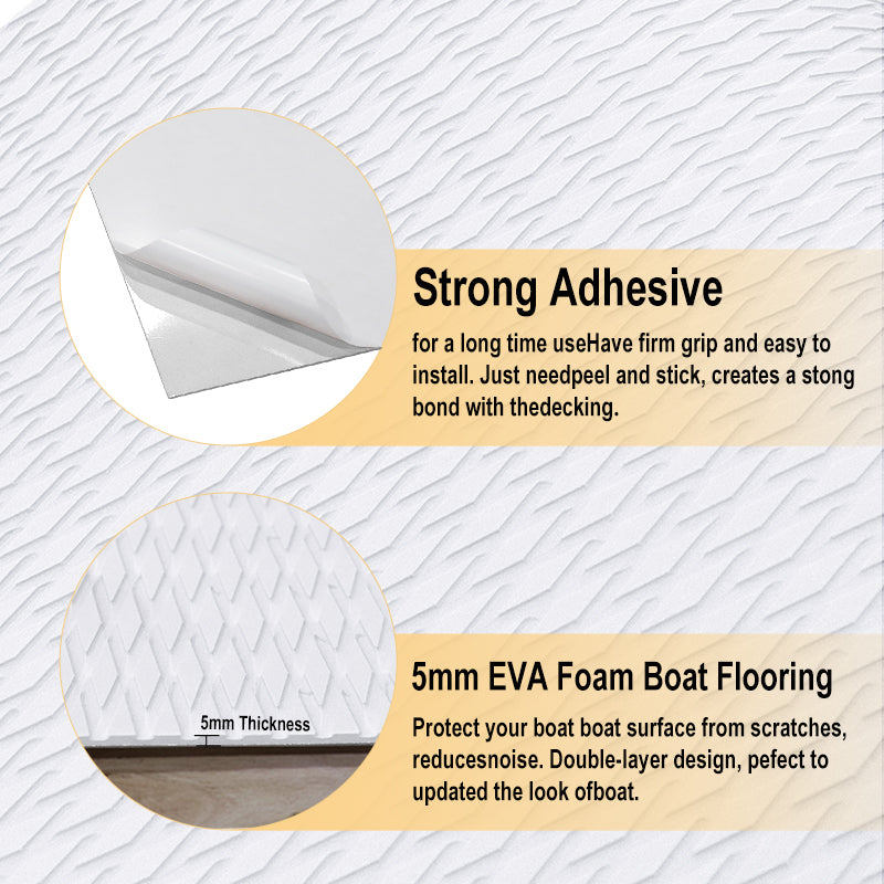 3M Self Adhesive EVA Foam Sheets - White Small Diamond Boat Flooring Marine Decking HzKaiCun