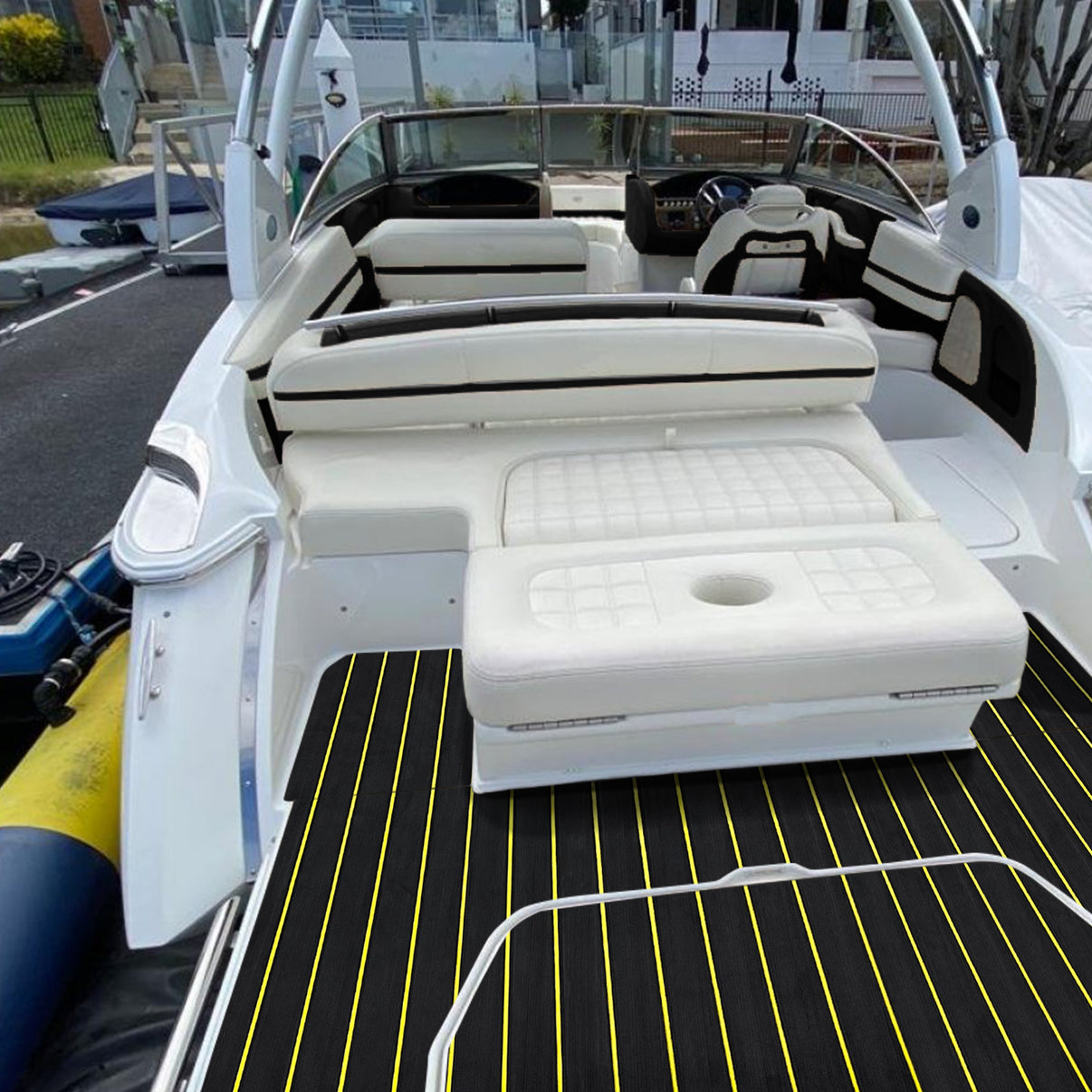 3M Self Adhesive EVA Foam Sheets - Black and Yellow U Groove Boat Flooring HzKaiCun