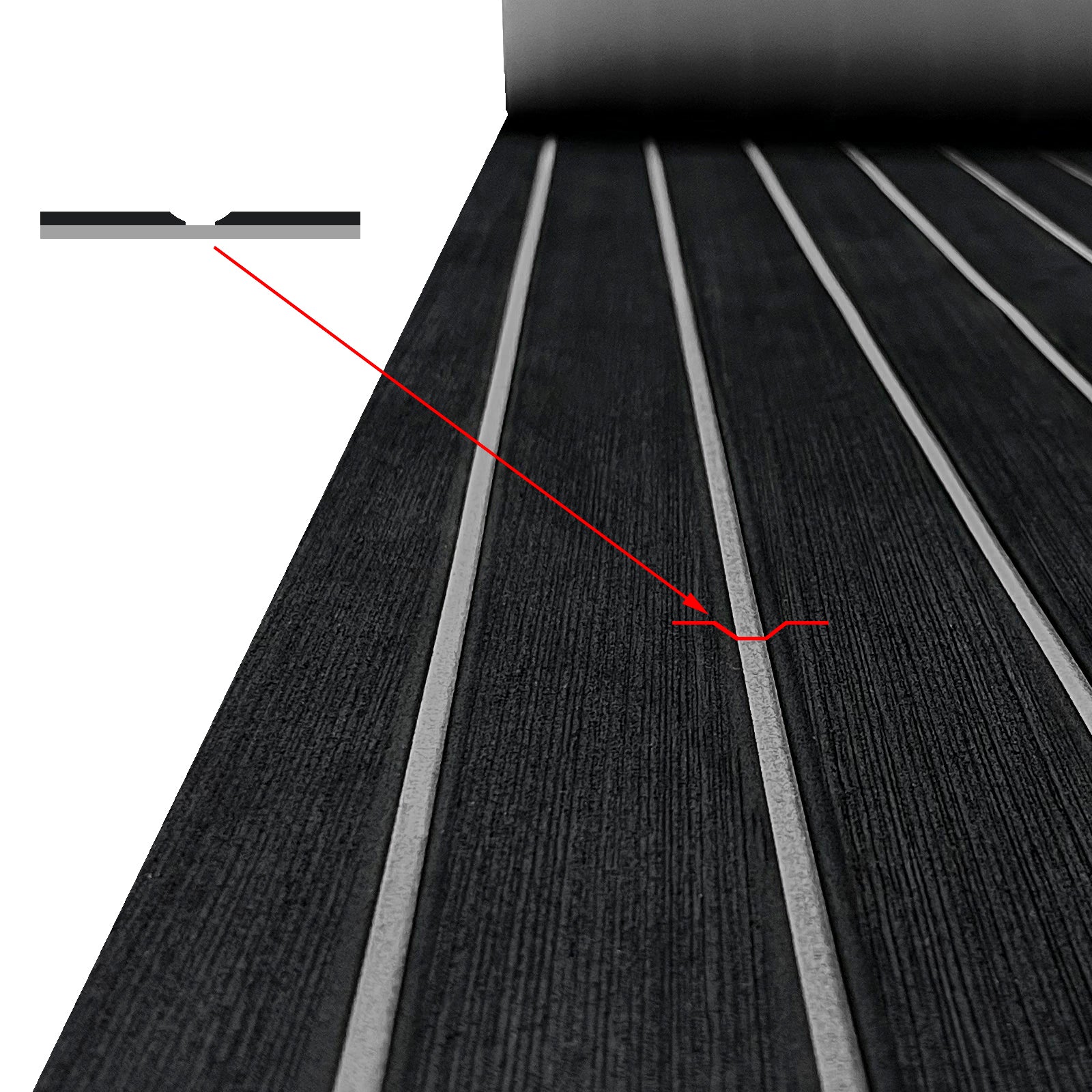 3M Self Adhesive EVA Foam Sheets - Black and Gary U Groove Boat Flooring HzKaiCun